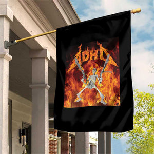 Funny Skeleton ADHD Garden Flag Meme Flames Neurodivergent Gen Z TS10 Print Your Wear