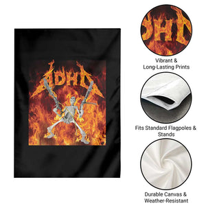 Funny Skeleton ADHD Garden Flag Meme Flames Neurodivergent Gen Z TS10 Print Your Wear