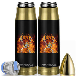 Funny Skeleton ADHD Bullet Tumbler Meme Flames Neurodivergent Gen Z TS10 Black Print Your Wear