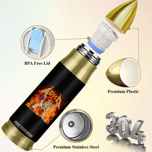 Funny Skeleton ADHD Bullet Tumbler Meme Flames Neurodivergent Gen Z TS10 Print Your Wear