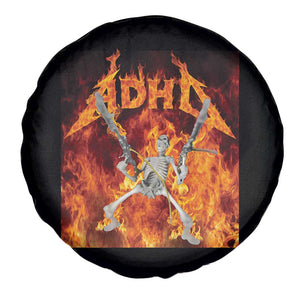 Funny Skeleton ADHD Spare Tire Cover Meme Flames Neurodivergent Gen Z TS10 Print Your Wear