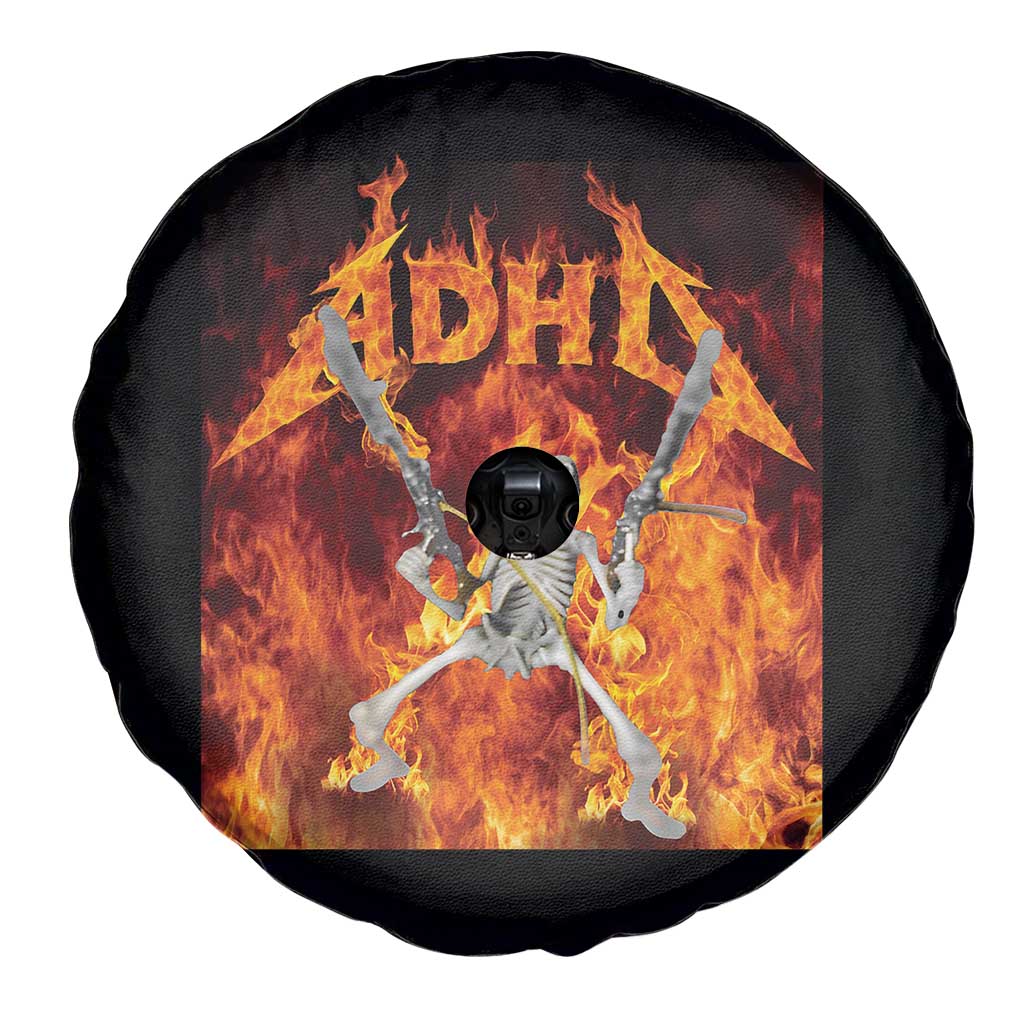 Funny Skeleton ADHD Spare Tire Cover Meme Flames Neurodivergent Gen Z TS10 Print Your Wear