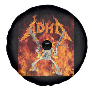 Funny Skeleton ADHD Spare Tire Cover Meme Flames Neurodivergent Gen Z TS10 Print Your Wear