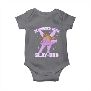 ADHD Meme Baby Onesie Funny Slay DHD Frog Neurodivergent TS10 Charcoal Print Your Wear