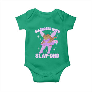 ADHD Meme Baby Onesie Funny Slay DHD Frog Neurodivergent TS10 Irish Green Print Your Wear
