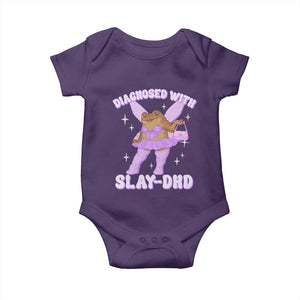 ADHD Meme Baby Onesie Funny Slay DHD Frog Neurodivergent TS10 Purple Print Your Wear