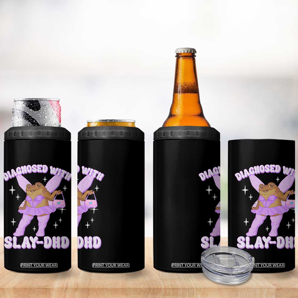 ADHD Meme 4 in 1 Can Cooler Tumbler Funny Slay DHD Frog Neurodivergent TS10 Print Your Wear
