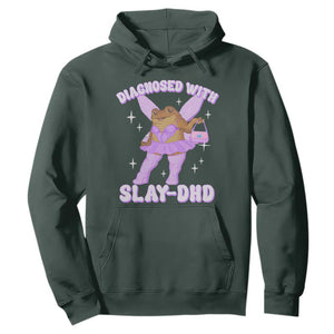 ADHD Meme Hoodie Funny Slay DHD Frog Neurodivergent TS10 Dark Forest Green Print Your Wear
