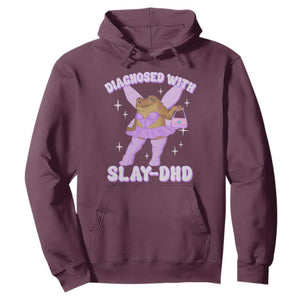 ADHD Meme Hoodie Funny Slay DHD Frog Neurodivergent TS10 Maroon Print Your Wear