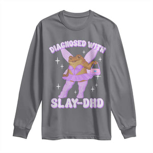ADHD Meme Long Sleeve Shirt Funny Slay DHD Frog Neurodivergent TS10 Charcoal Print Your Wear