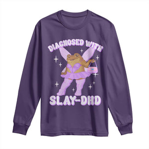 ADHD Meme Long Sleeve Shirt Funny Slay DHD Frog Neurodivergent TS10 Purple Print Your Wear