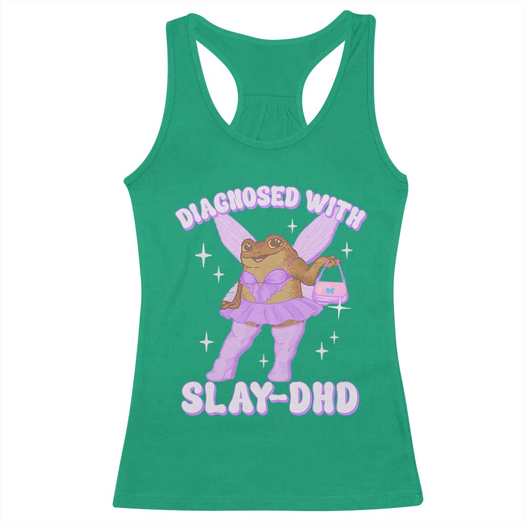 ADHD Meme Racerback Tank Top Funny Slay DHD Frog Neurodivergent TS10 Irish Green Print Your Wear