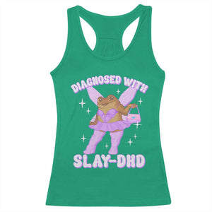 ADHD Meme Racerback Tank Top Funny Slay DHD Frog Neurodivergent TS10 Irish Green Print Your Wear