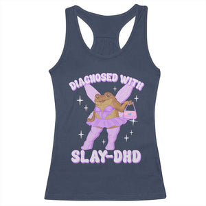ADHD Meme Racerback Tank Top Funny Slay DHD Frog Neurodivergent TS10 Navy Print Your Wear