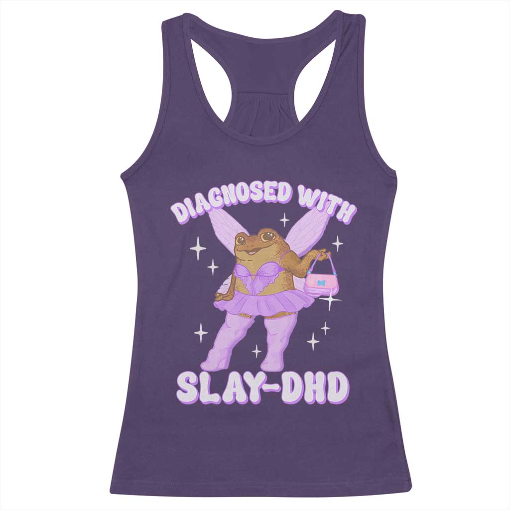 ADHD Meme Racerback Tank Top Funny Slay DHD Frog Neurodivergent TS10 Purple Print Your Wear