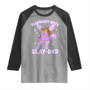 ADHD Meme Raglan Shirt Funny Slay DHD Frog Neurodivergent TS10 Sport Gray Black Print Your Wear