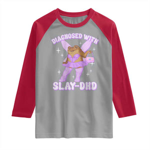 ADHD Meme Raglan Shirt Funny Slay DHD Frog Neurodivergent TS10 Sport Gray Red Print Your Wear
