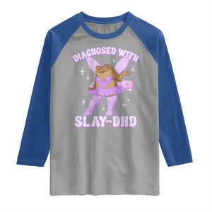ADHD Meme Raglan Shirt Funny Slay DHD Frog Neurodivergent TS10 Sport Gray Royal Print Your Wear