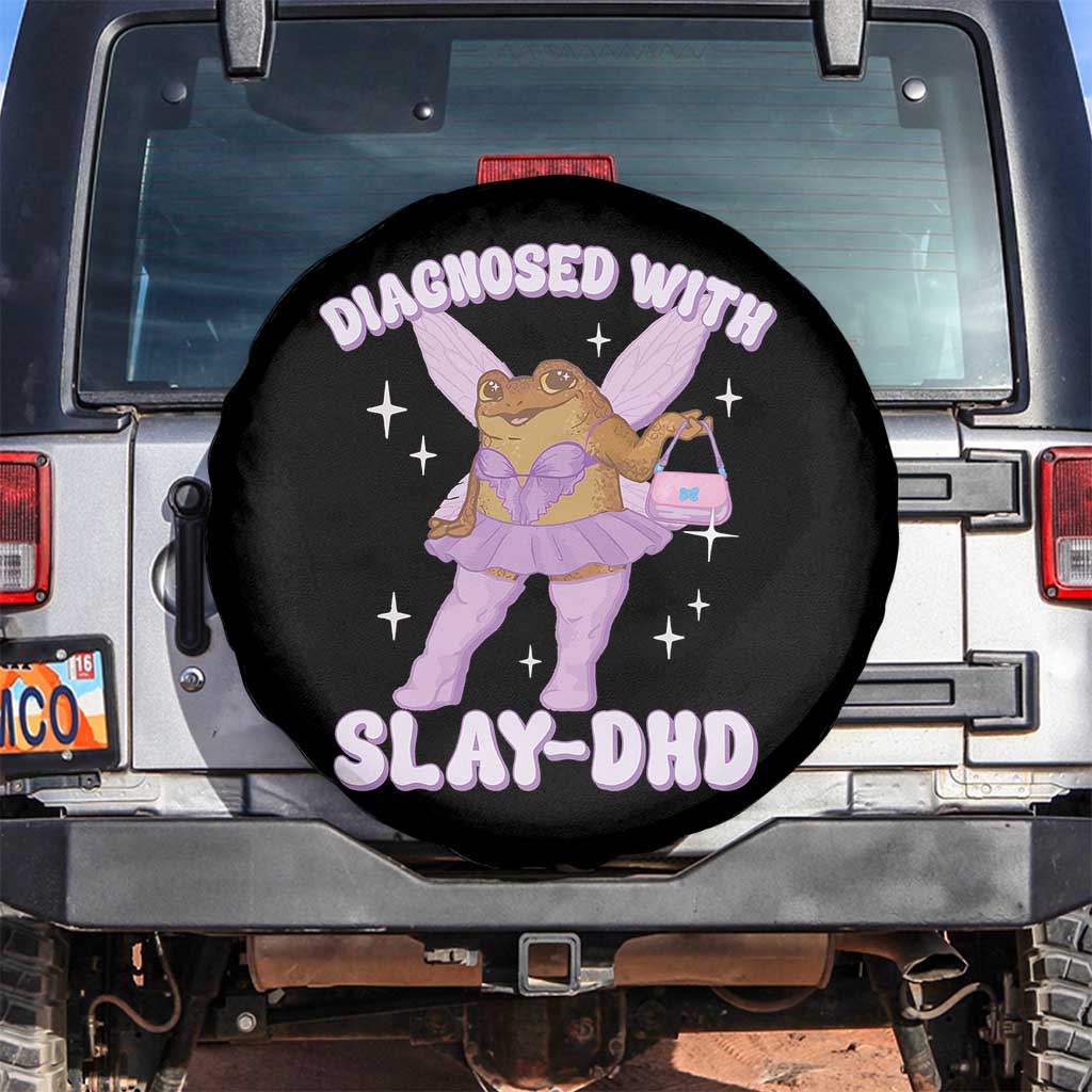 ADHD Meme Spare Tire Cover Funny Slay DHD Frog Neurodivergent TS10 No hole Black Print Your Wear