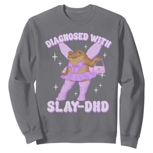 ADHD Meme Sweatshirt Funny Slay DHD Frog Neurodivergent TS10 Charcoal Print Your Wear