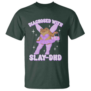ADHD Meme T Shirt Funny Slay DHD Frog Neurodivergent TS10 Dark Forest Green Print Your Wear