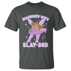 ADHD Meme T Shirt Funny Slay DHD Frog Neurodivergent TS10 Dark Heather Print Your Wear