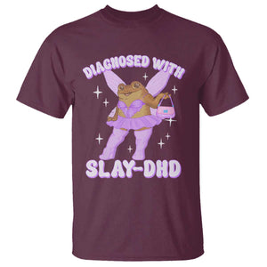 ADHD Meme T Shirt Funny Slay DHD Frog Neurodivergent TS10 Maroon Print Your Wear