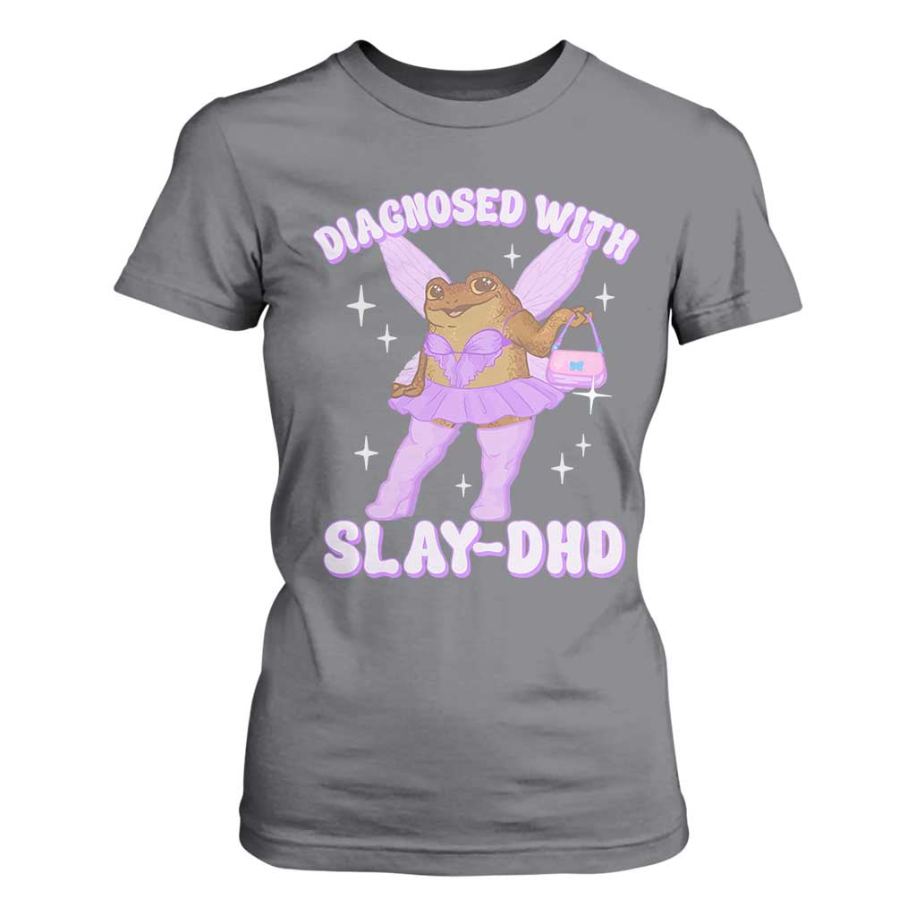 ADHD Meme T Shirt For Women Funny Slay DHD Frog Neurodivergent TS10 Charcoal Print Your Wear