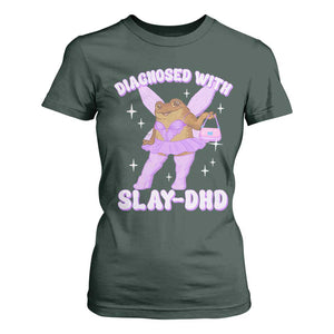 ADHD Meme T Shirt For Women Funny Slay DHD Frog Neurodivergent TS10 Dark Forest Green Print Your Wear