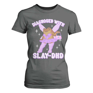ADHD Meme T Shirt For Women Funny Slay DHD Frog Neurodivergent TS10 Dark Heather Print Your Wear