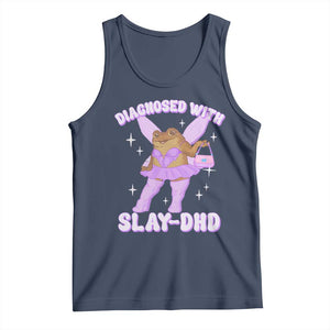ADHD Meme Tank Top Funny Slay DHD Frog Neurodivergent TS10 Navy Print Your Wear