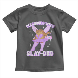 ADHD Meme Toddler T Shirt Funny Slay DHD Frog Neurodivergent TS10 Dark Heather Print Your Wear