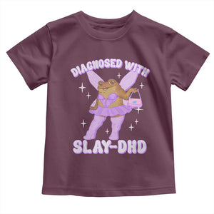 ADHD Meme Toddler T Shirt Funny Slay DHD Frog Neurodivergent TS10 Maroon Print Your Wear