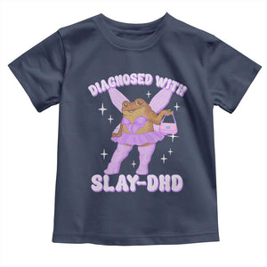 ADHD Meme Toddler T Shirt Funny Slay DHD Frog Neurodivergent TS10 Navy Print Your Wear