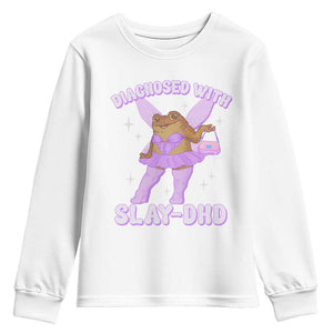ADHD Meme Youth Sweatshirt Funny Slay DHD Frog Neurodivergent TS10 White Print Your Wear
