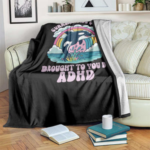 Side Quest ADHD Throw Blanket Funny Neurodivergent Meme TS10 Print Your Wear