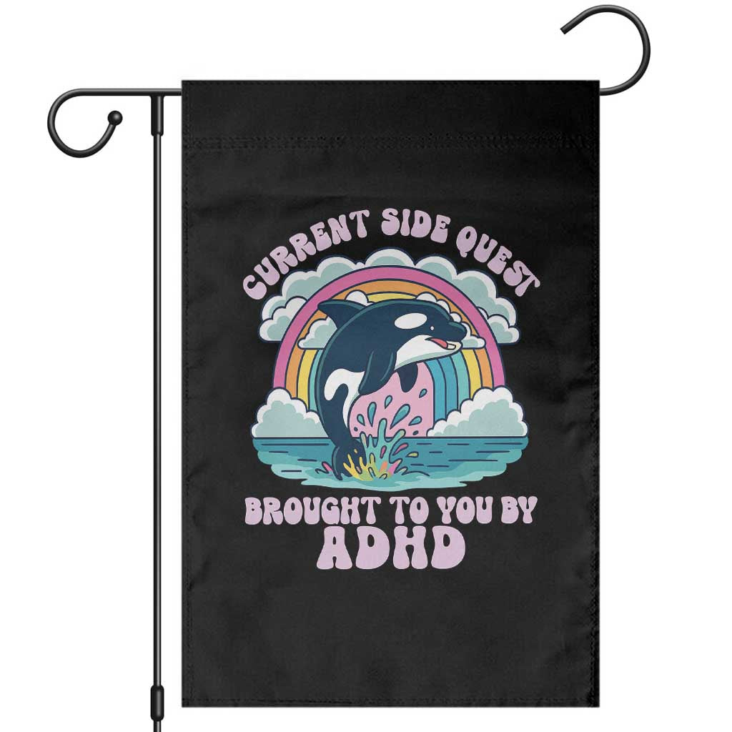 Side Quest ADHD Garden Flag Funny Neurodivergent Meme TS10 Black Print Your Wear