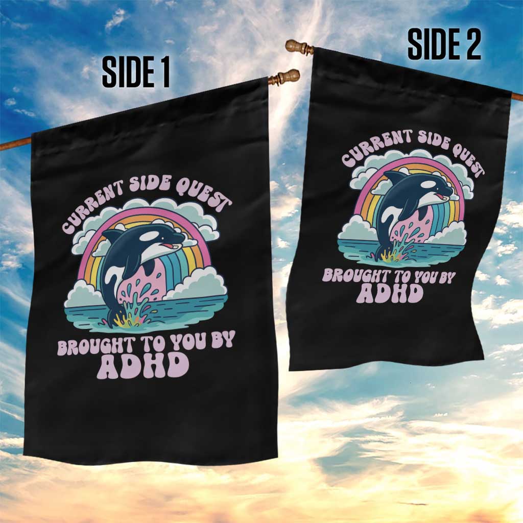 Side Quest ADHD Garden Flag Funny Neurodivergent Meme TS10 Print Your Wear