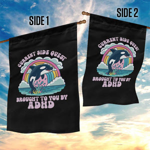Side Quest ADHD Garden Flag Funny Neurodivergent Meme TS10 Print Your Wear