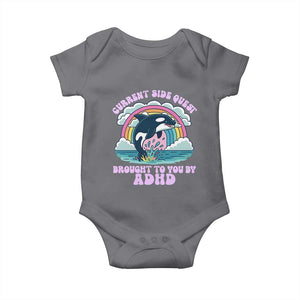 Side Quest ADHD Baby Onesie Funny Neurodivergent Meme TS10 Charcoal Print Your Wear