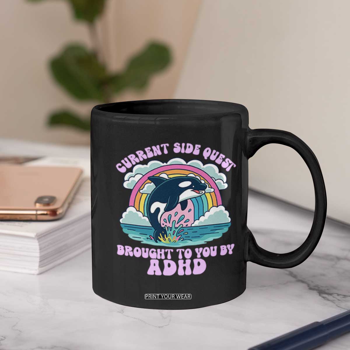 Side Quest ADHD Coffee Mug Funny Neurodivergent Meme TS10 Print Your Wear
