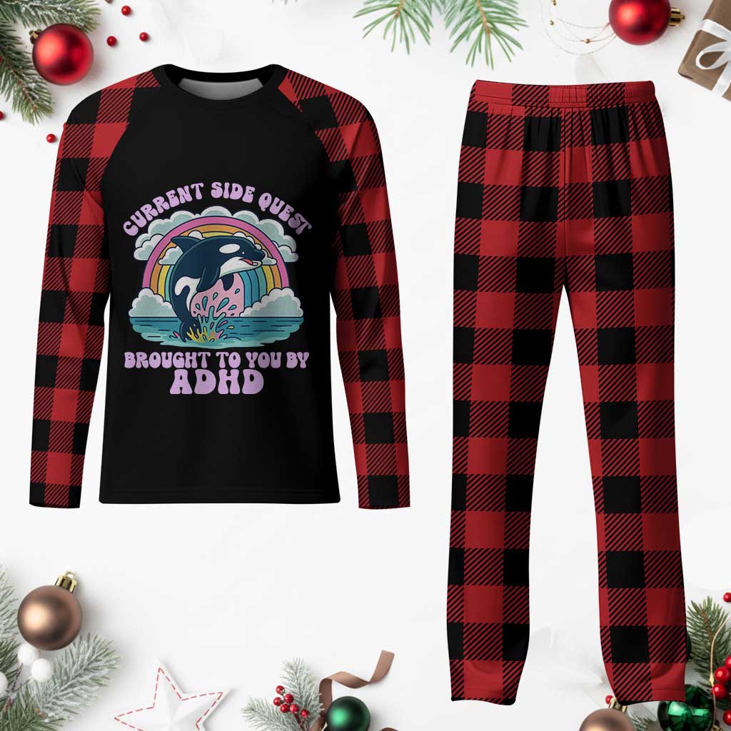 Side Quest ADHD Plaid Pajama Set Funny Neurodivergent Meme TS10 Buffalo Plaid Print Your Wear