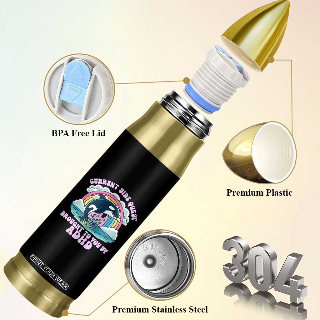 Side Quest ADHD Bullet Tumbler Funny Neurodivergent Meme TS10 Print Your Wear