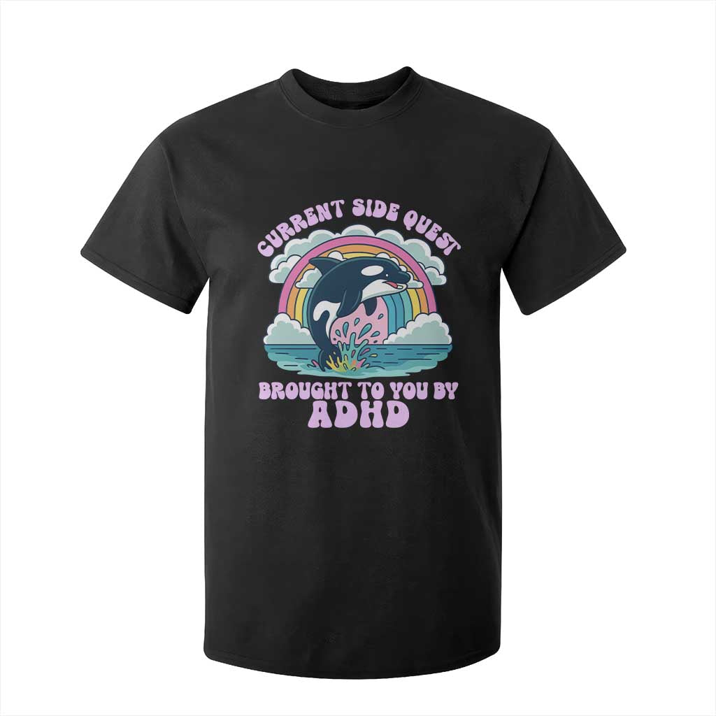 Side Quest ADHD T Shirt For Kid Funny Neurodivergent Meme TS10 Black Print Your Wear