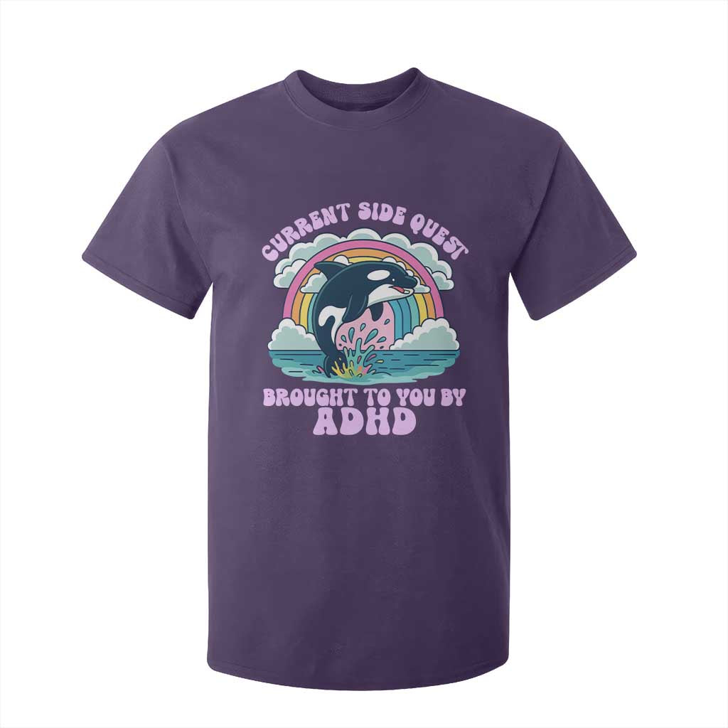 Side Quest ADHD T Shirt For Kid Funny Neurodivergent Meme TS10 Purple Print Your Wear