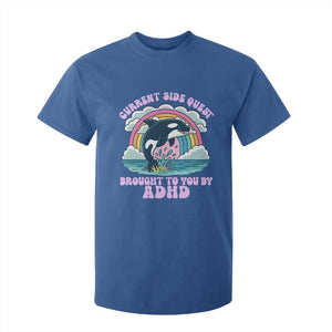 Side Quest ADHD T Shirt For Kid Funny Neurodivergent Meme TS10 Royal Blue Print Your Wear