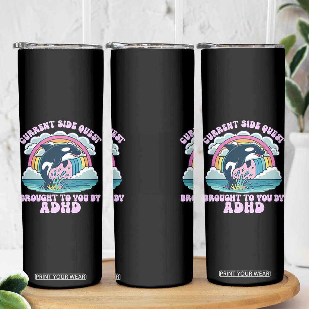 Side Quest ADHD Skinny Tumbler Funny Neurodivergent Meme TS10 Print Your Wear
