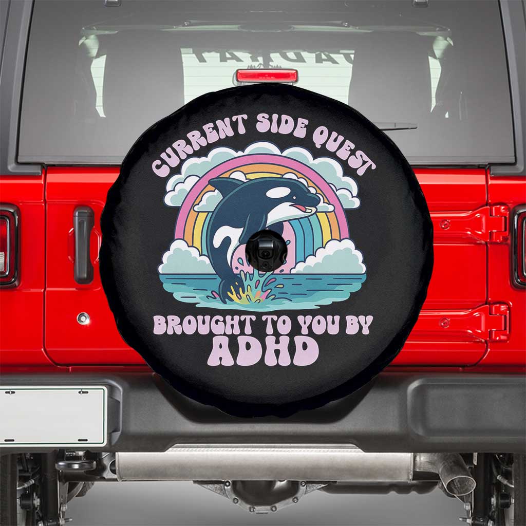 Side Quest ADHD Spare Tire Cover Funny Neurodivergent Meme TS10 Black Print Your Wear