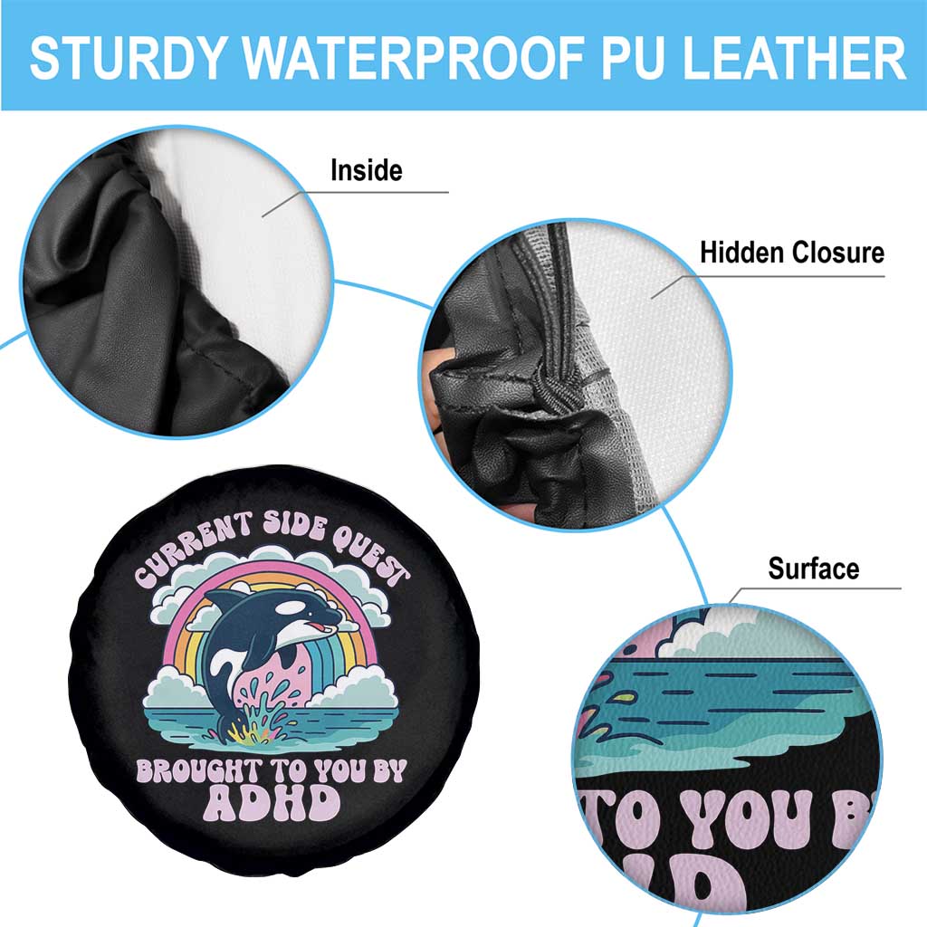 Side Quest ADHD Spare Tire Cover Funny Neurodivergent Meme TS10 Print Your Wear