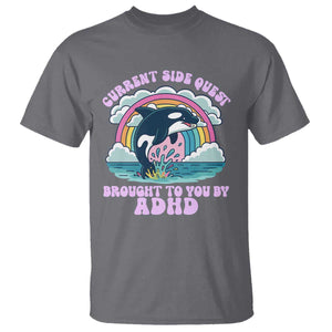 Side Quest ADHD T Shirt Funny Neurodivergent Meme TS10 Charcoal Print Your Wear